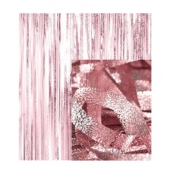 Kurtyna chromowana dekoracja różowy 1x2m